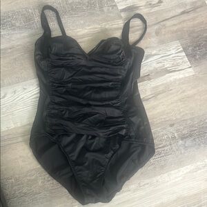 Black Ruched Swimsuit